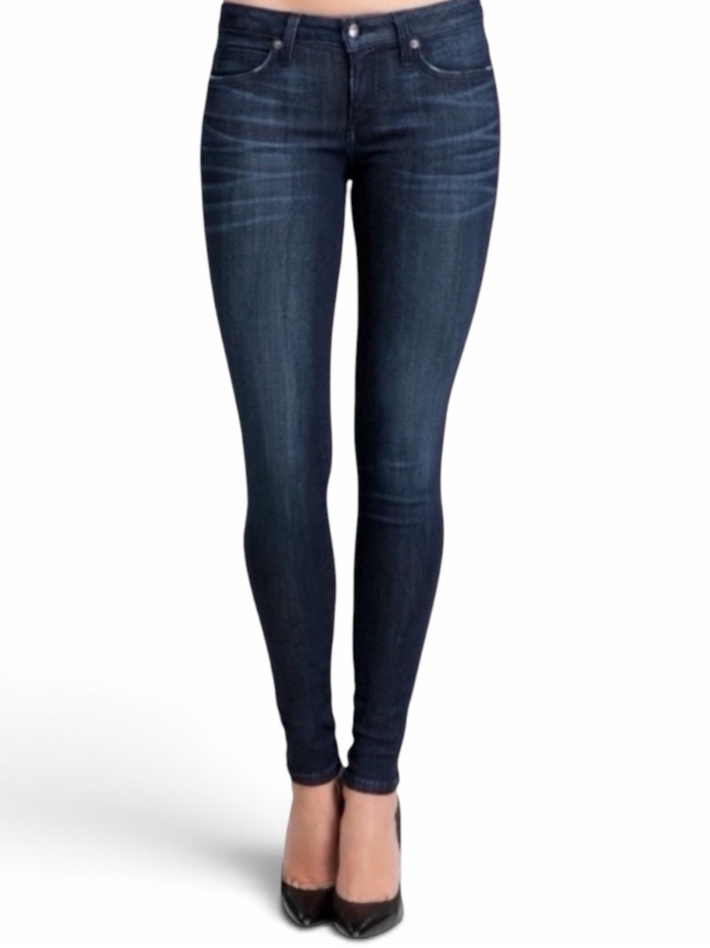Bebe Medium/Dark Wash Signature Skinny Jeans Size 27